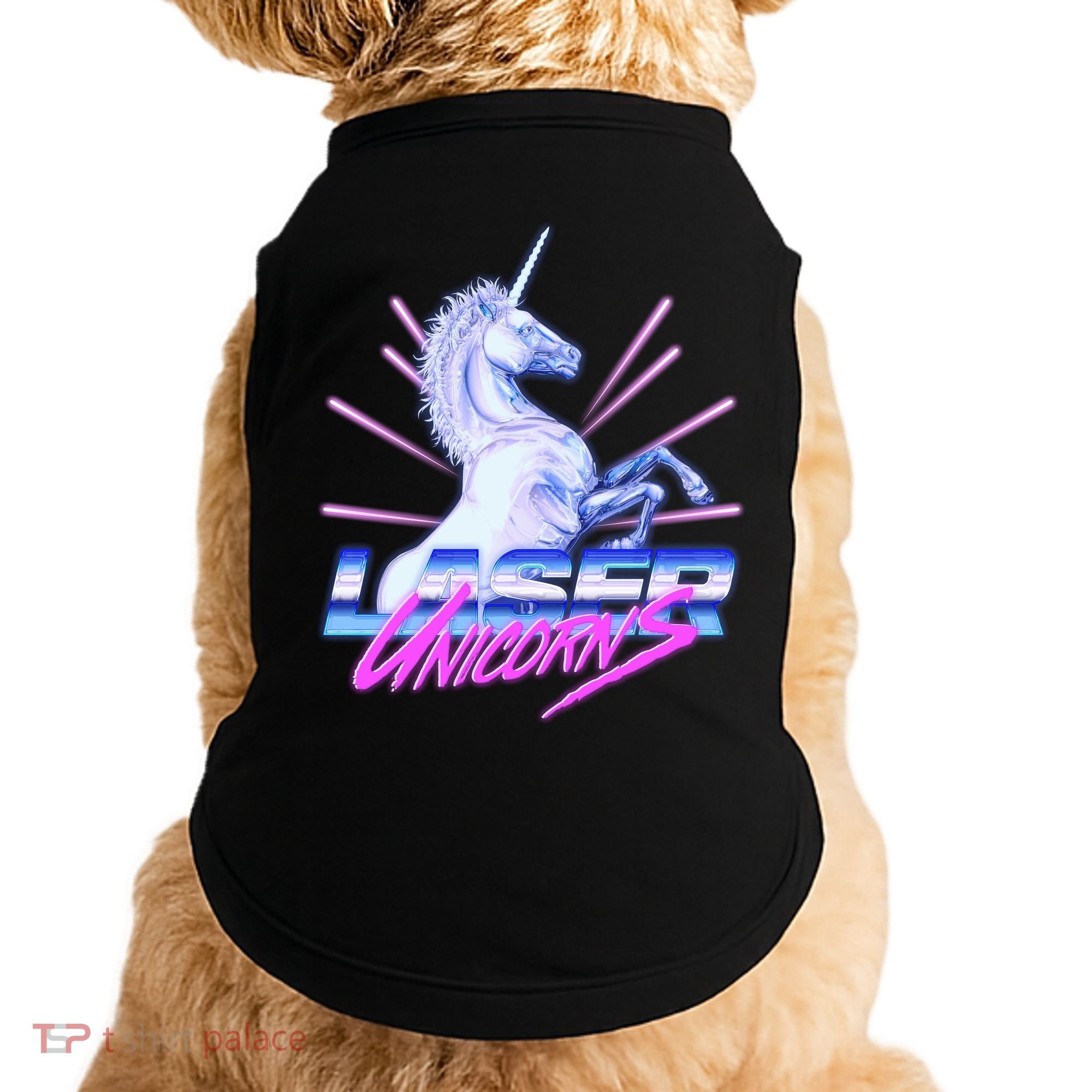 Retro 80's Eighties Laser Unicorns Doggie Tank