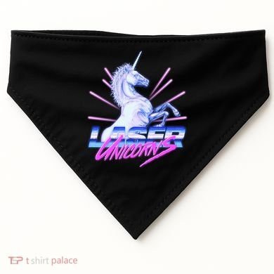 Retro 80's Eighties Laser Unicorns USA-Made Doggie Bandana