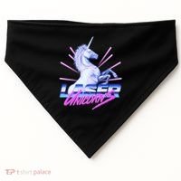 Retro 80's Eighties Laser Unicorns USA-Made Doggie Bandana thumb 0