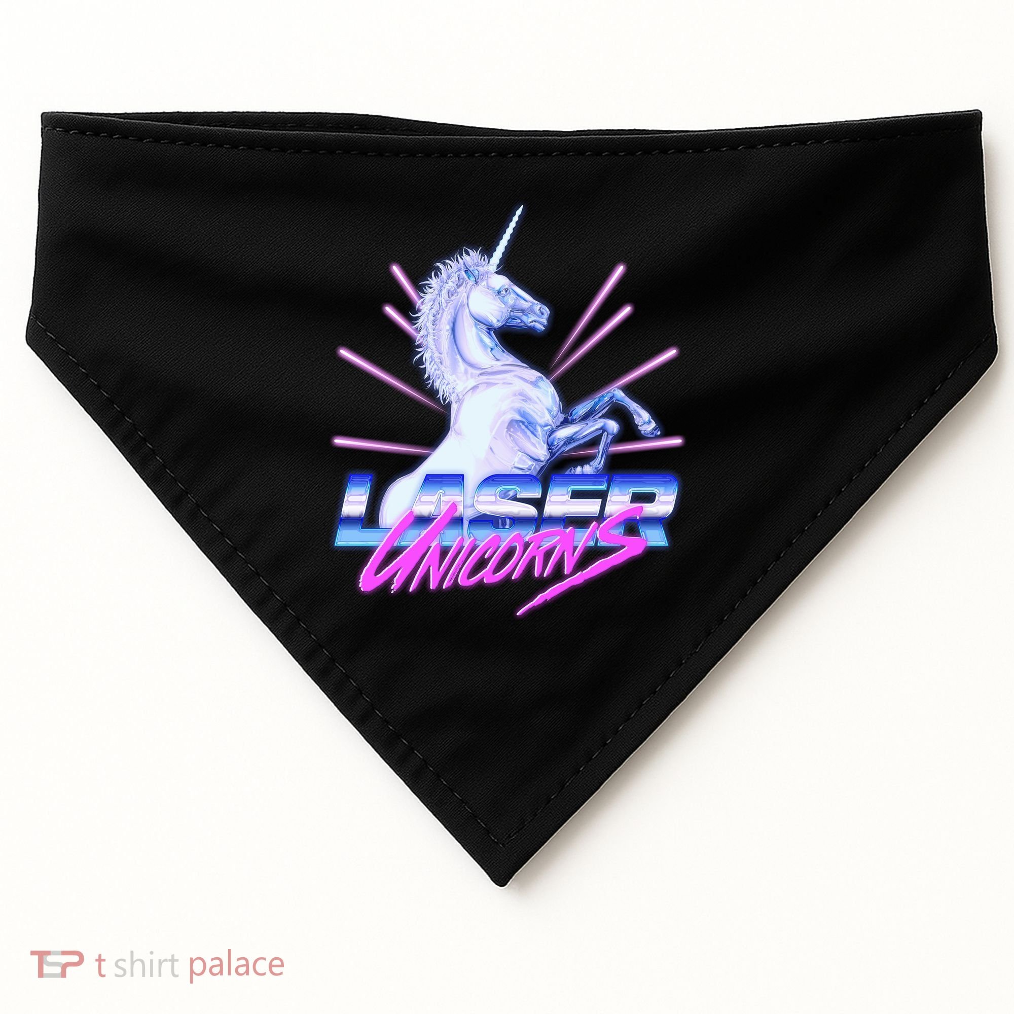 Retro 80's Eighties Laser Unicorns USA-Made Doggie Bandana