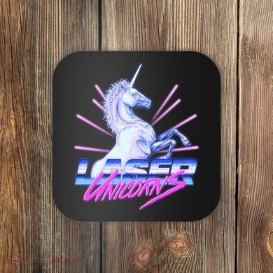 Retro 80's Eighties Laser Unicorns Coaster
