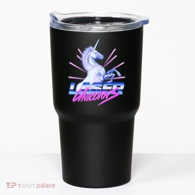 Retro 80's Eighties Laser Unicorns Tumbler