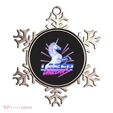 Retro 80's Eighties Laser Unicorns Ornament