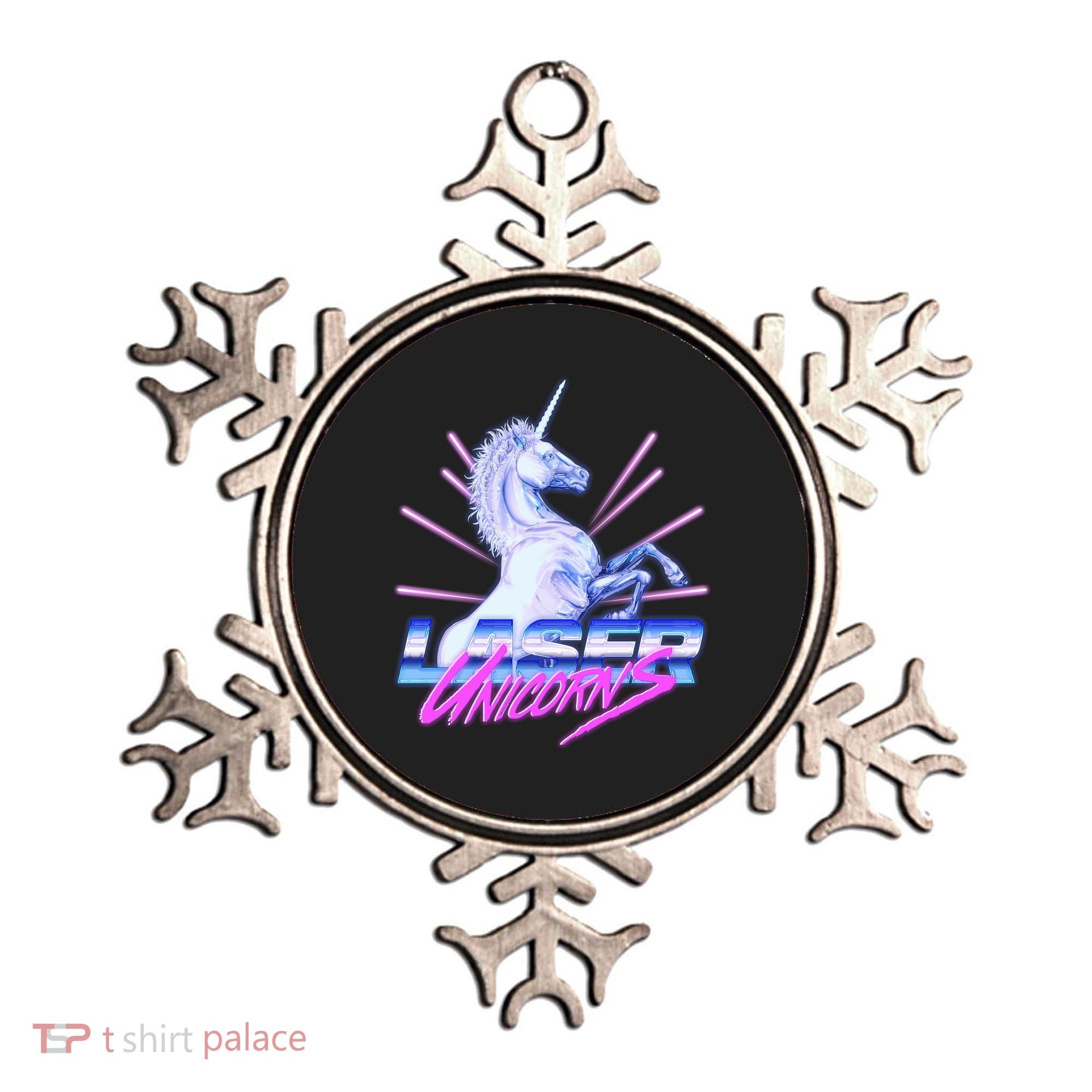 Retro 80's Eighties Laser Unicorns Ornament