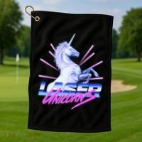 Retro 80's Eighties Laser Unicorns Golf Towel thumb 1