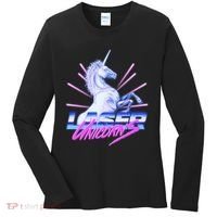 Retro 80's Eighties Laser Unicorns Women's Long Sleeve Shirt thumb 0