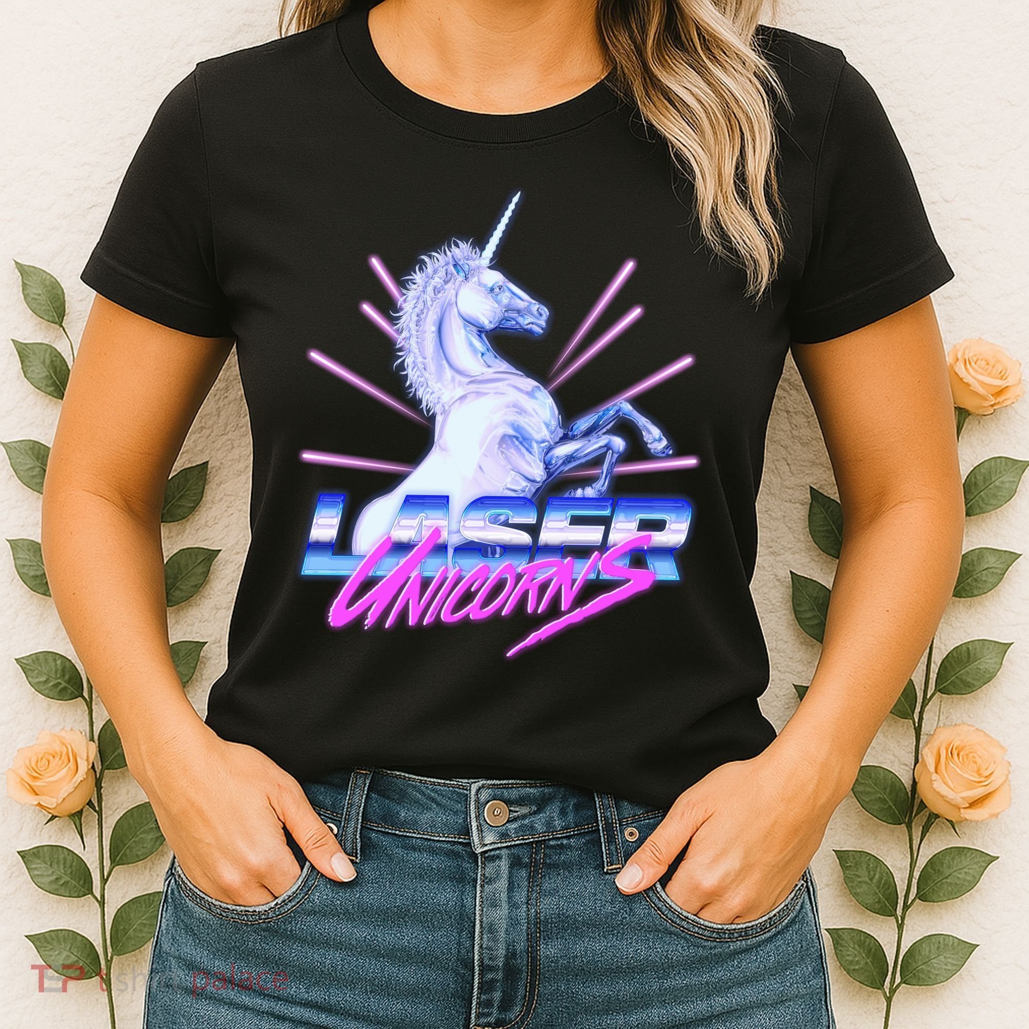 Retro 80's Eighties Laser Unicorns Women's T-Shirt