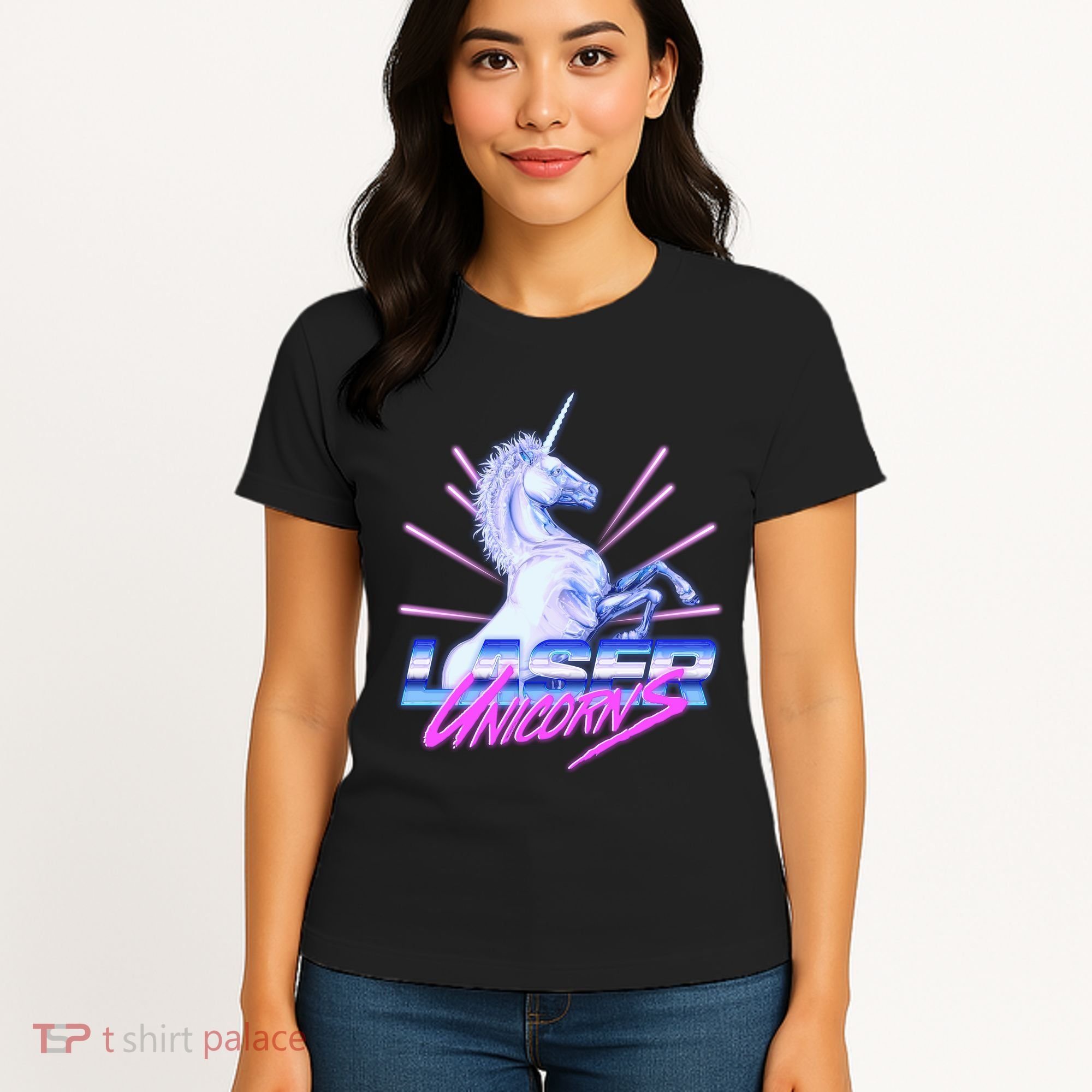 Retro 80's Eighties Laser Unicorns Women's T-Shirt