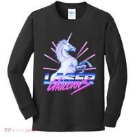Retro 80's Eighties Laser Unicorns Kids Long Sleeve Shirt thumb 0
