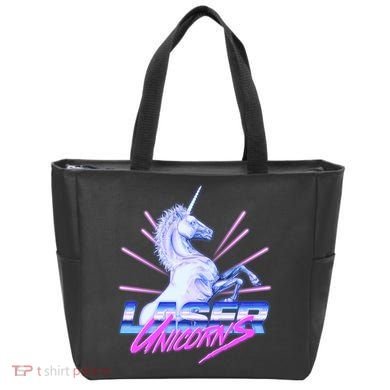Retro 80's Eighties Laser Unicorns Tote Bag