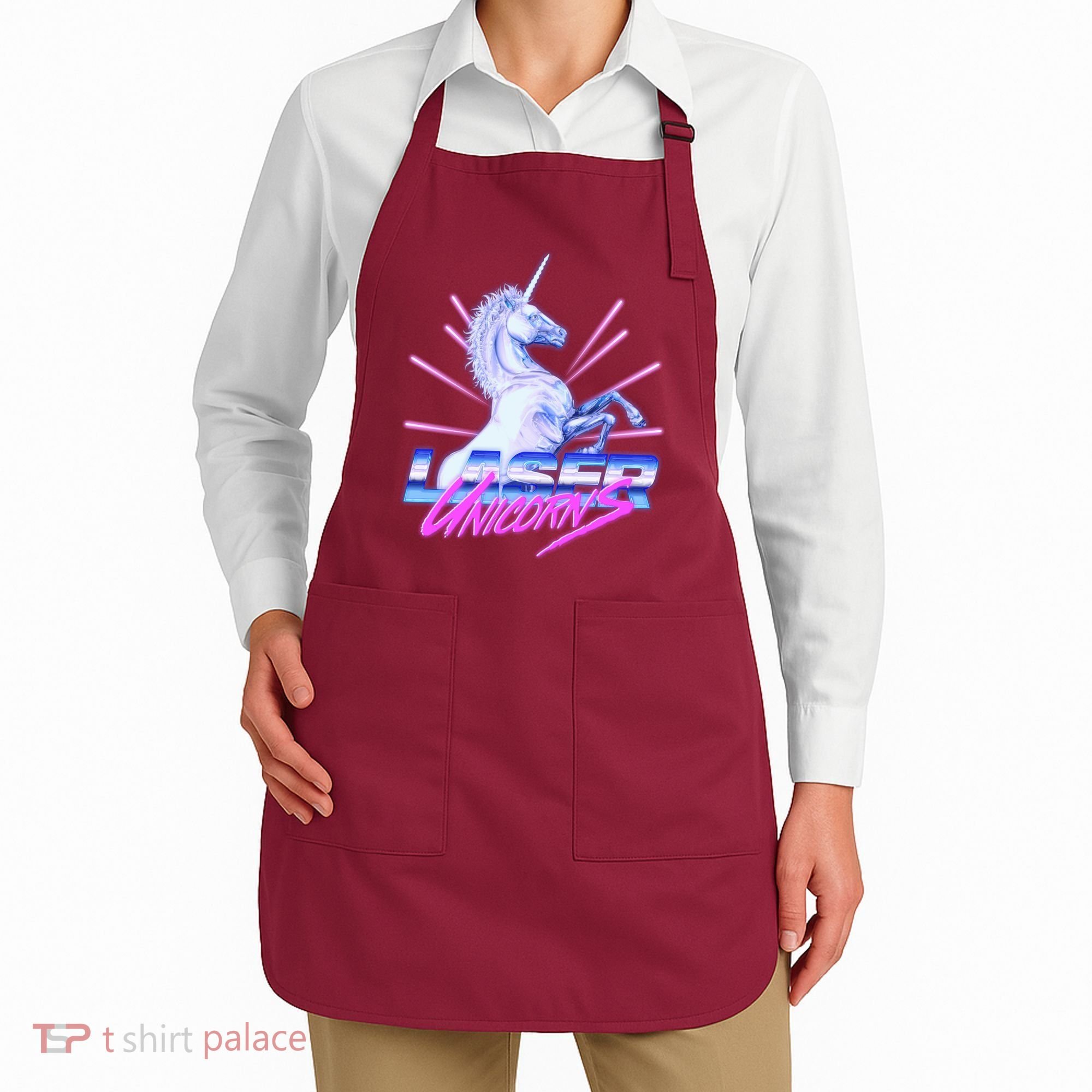 Retro 80's Eighties Laser Unicorns Apron