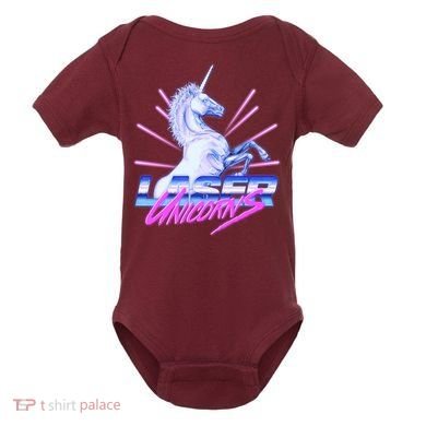 Retro 80's Eighties Laser Unicorns Baby Bodysuit
