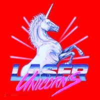 Retro 80's Eighties Laser Unicorns Santa Hat thumb 1