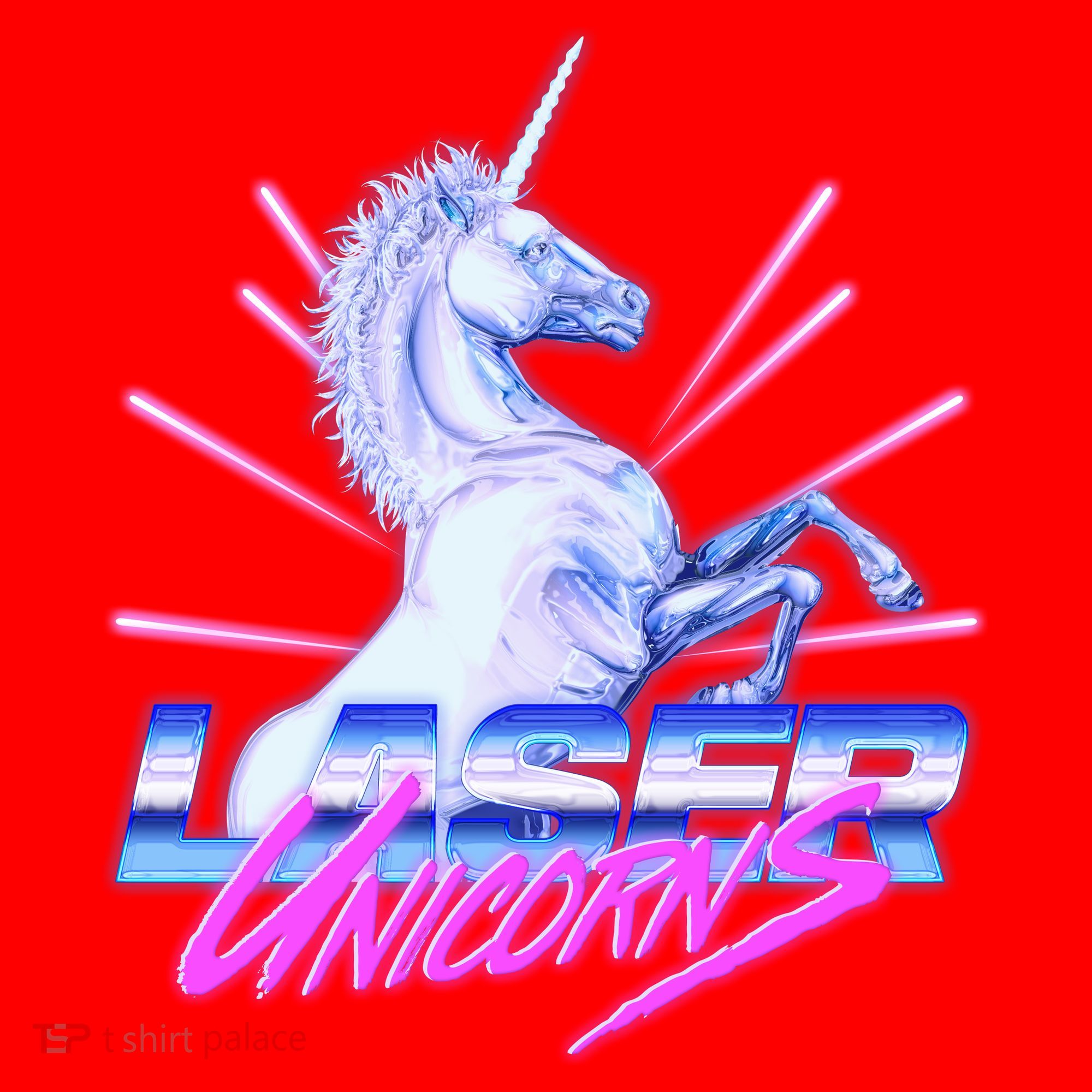 Retro 80's Eighties Laser Unicorns Santa Hat