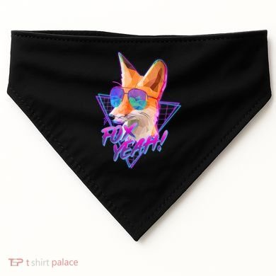 Retro 80's Eighties Polygon Fox Yeah USA-Made Doggie Bandana