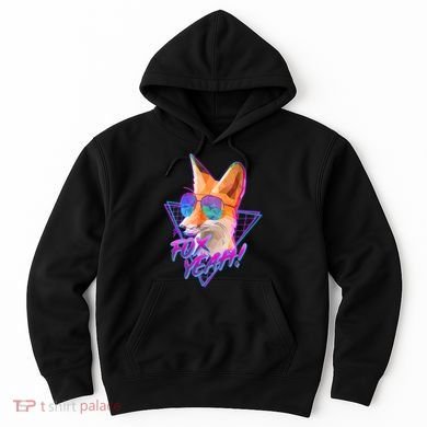 Retro 80's Eighties Polygon Fox Yeah Hoodie