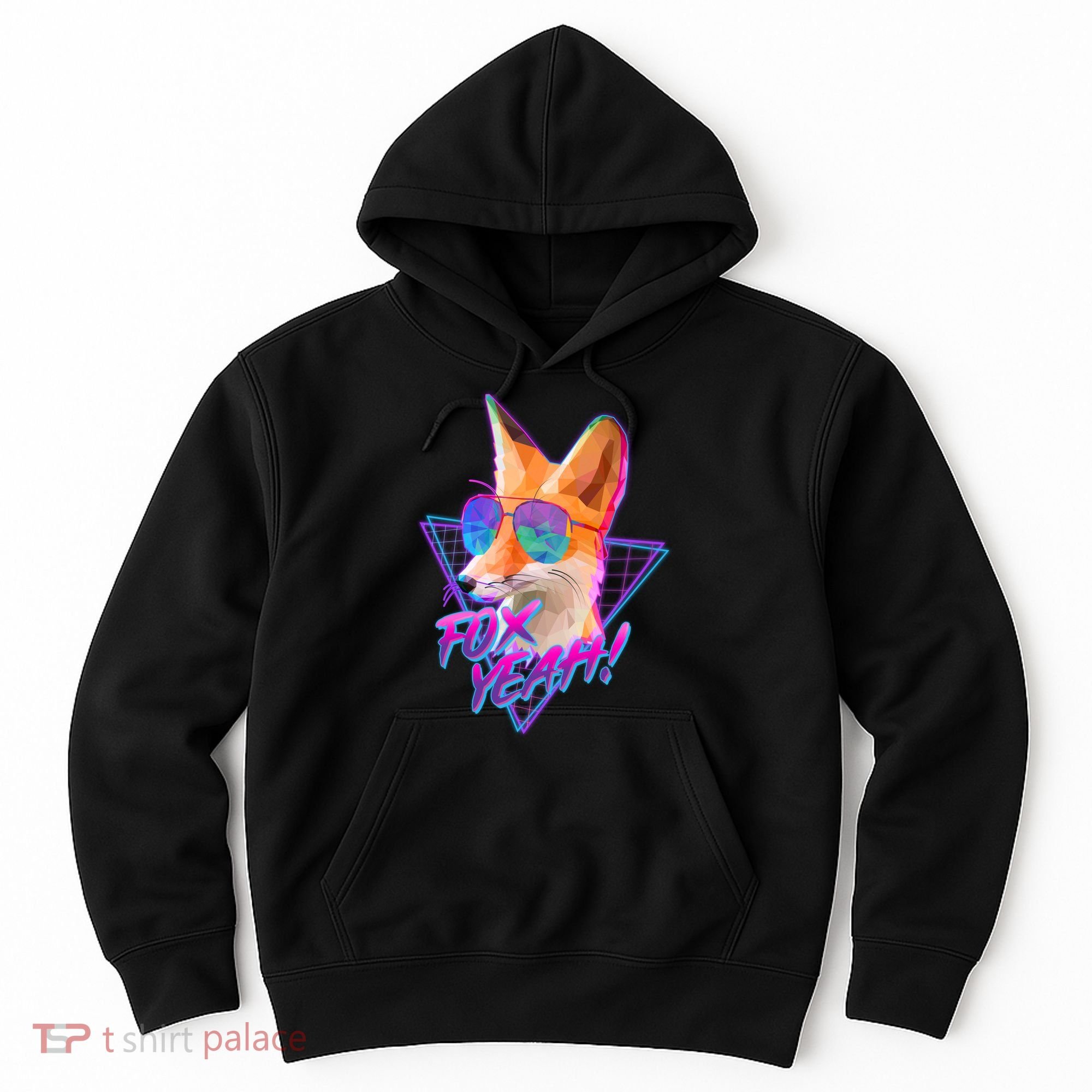 Retro 80's Eighties Polygon Fox Yeah Hoodie