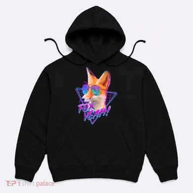 Retro 80's Eighties Polygon Fox Yeah Hoodie