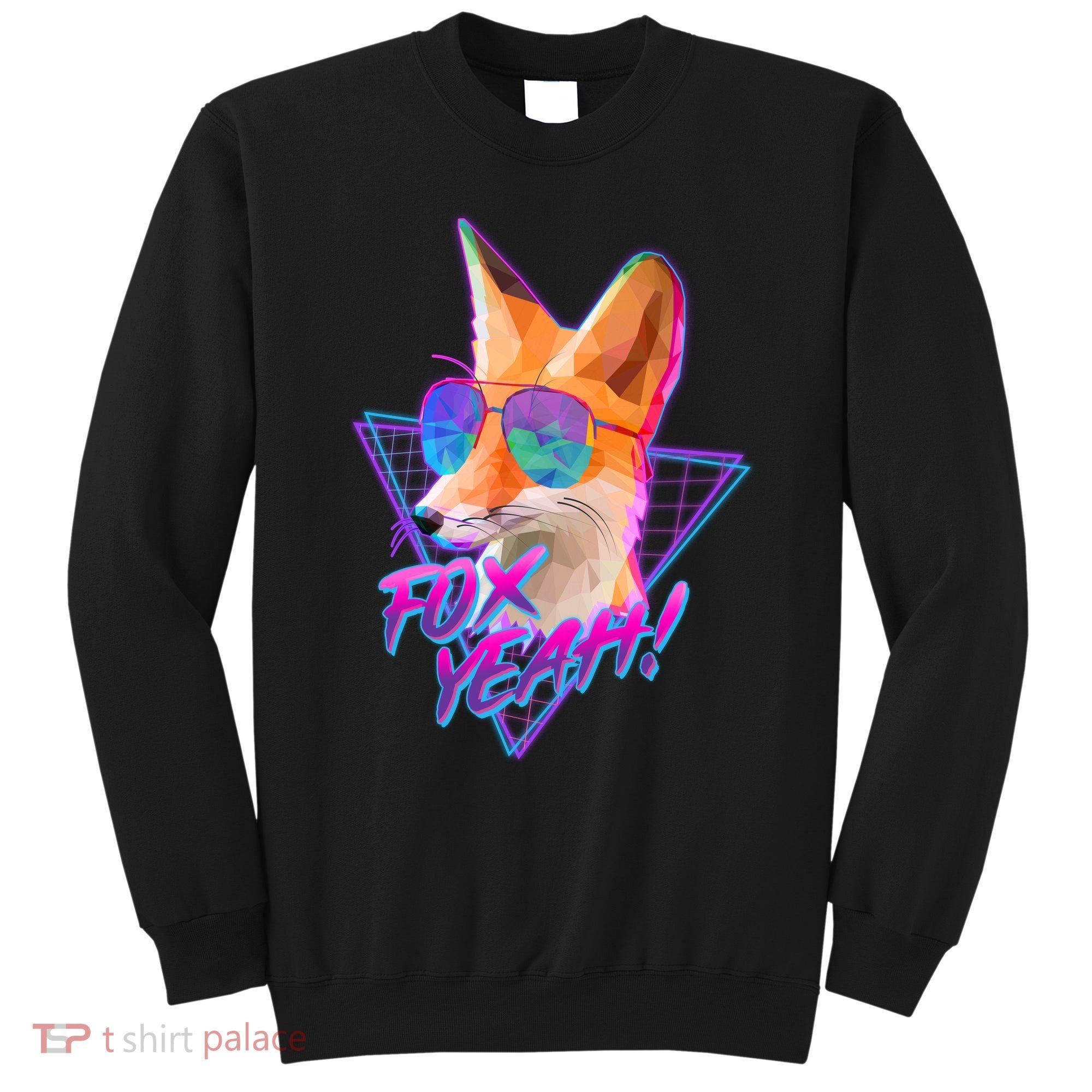 Retro 80's Eighties Polygon Fox Yeah Sweatshirt