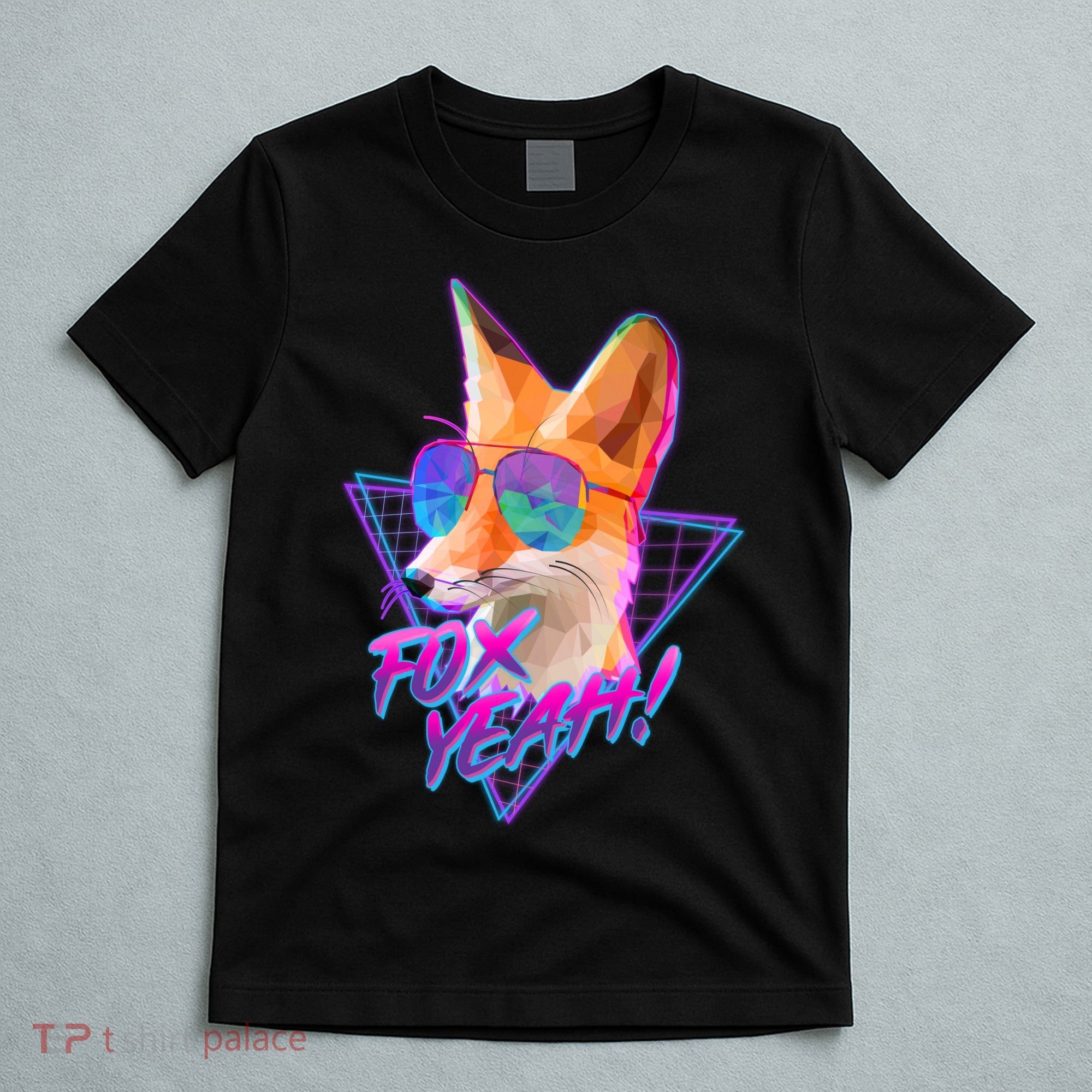 Retro 80's Eighties Polygon Fox Yeah T-Shirt