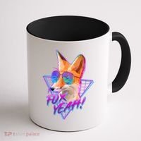 Retro 80's Eighties Polygon Fox Yeah Coffee Mug thumb 1