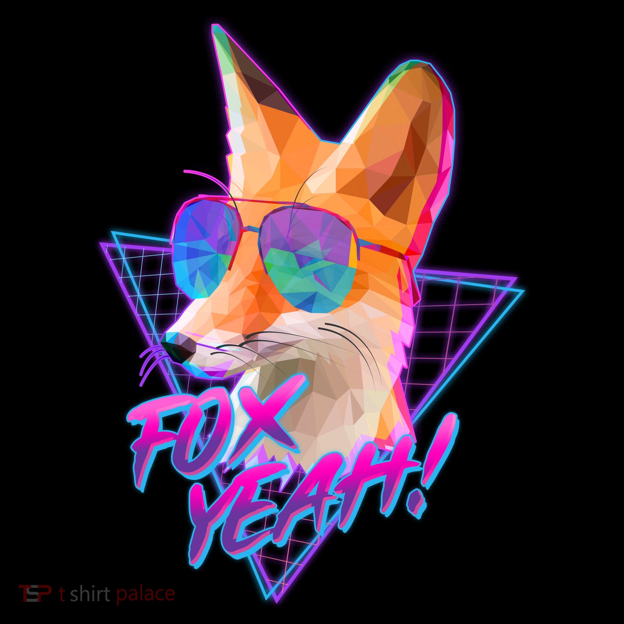 Retro 80's Eighties Polygon Fox Yeah Coffee Mug