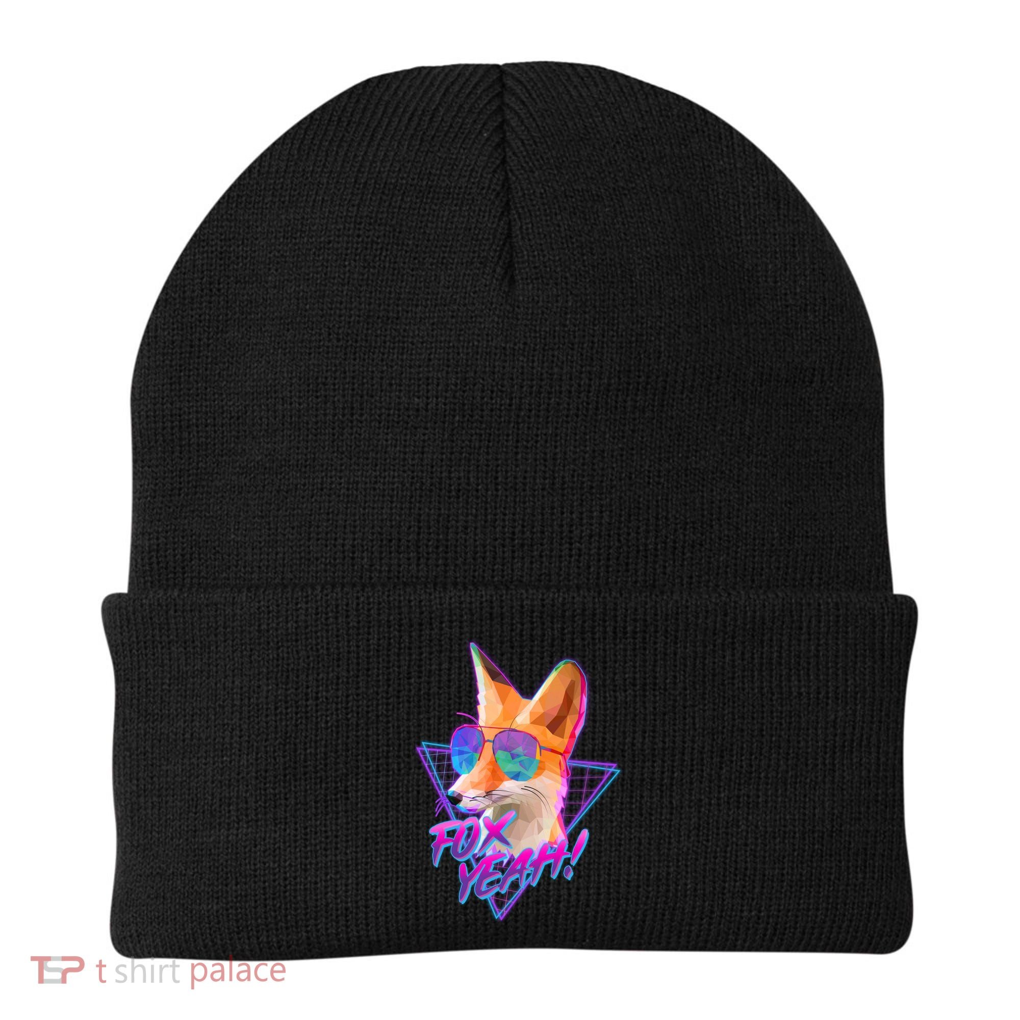 Retro 80's Eighties Polygon Fox Yeah Beanie