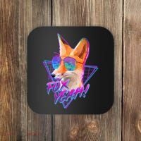 Retro 80's Eighties Polygon Fox Yeah Coaster thumb 0