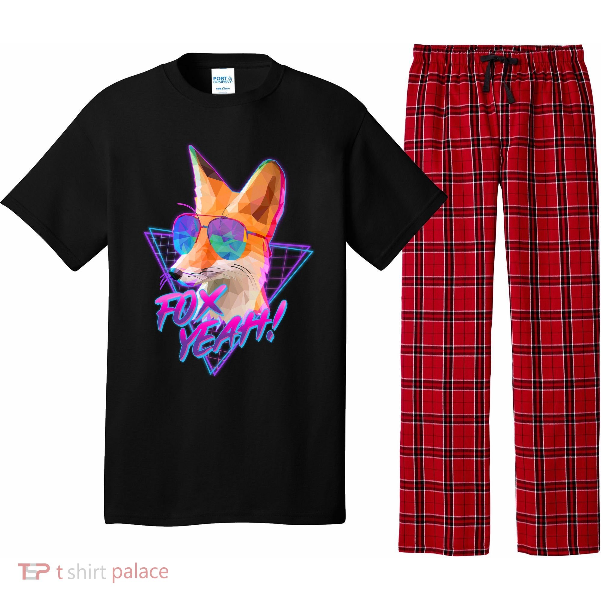 Retro 80's Eighties Polygon Fox Yeah Pajama Set