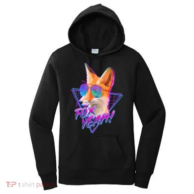 Retro 80's Eighties Polygon Fox Yeah Women's Hoodie