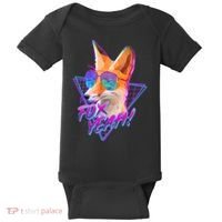 Retro 80's Eighties Polygon Fox Yeah Baby Bodysuit thumb 0