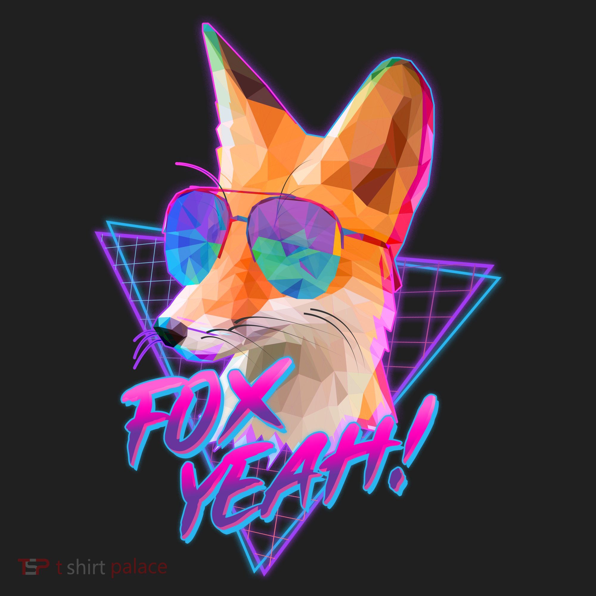 Retro 80's Eighties Polygon Fox Yeah Golf Towel