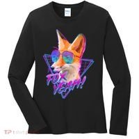 Retro 80's Eighties Polygon Fox Yeah Women's Long Sleeve Shirt thumb 0