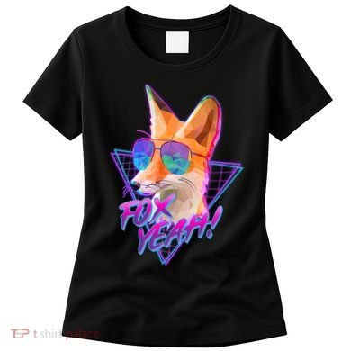 Retro 80's Eighties Polygon Fox Yeah Women's T-Shirt