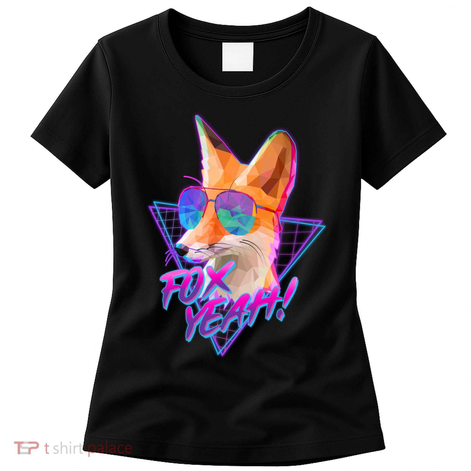 Retro 80's Eighties Polygon Fox Yeah Women's T-Shirt