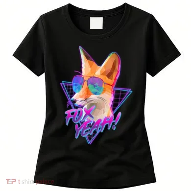 Retro 80's Eighties Polygon Fox Yeah Women's T-Shirt