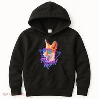 Retro 80's Eighties Polygon Fox Yeah Kids Hoodie thumb 0