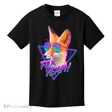Retro 80's Eighties Polygon Fox Yeah Kids T-Shirt