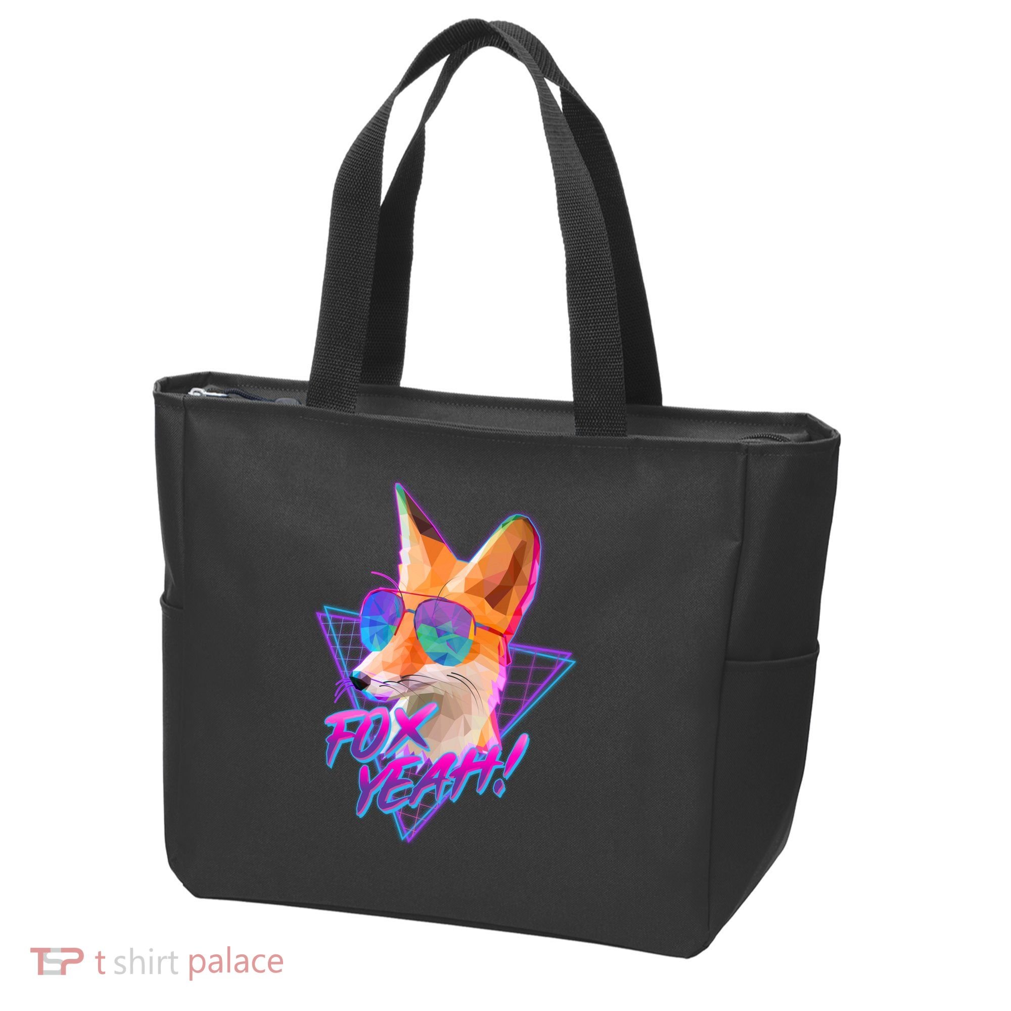 Retro 80's Eighties Polygon Fox Yeah Tote Bag
