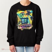 Retro 80s Eighties TRex Dinosaur Surfers Crew Women's Sweatshirt thumb 0