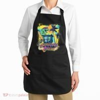 Retro 80s Eighties TRex Dinosaur Surfers Crew Apron thumb 2