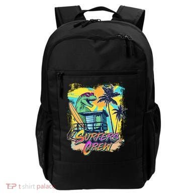 Retro 80s Eighties TRex Dinosaur Surfers Crew Backpack