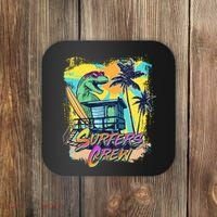 Retro 80s Eighties TRex Dinosaur Surfers Crew Coaster thumb 0