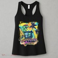 Retro 80s Eighties TRex Dinosaur Surfers Crew Women's Tank Top thumb 3