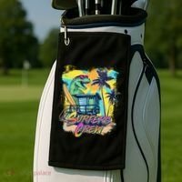 Retro 80s Eighties TRex Dinosaur Surfers Crew Golf Towel thumb 2