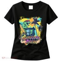 Retro 80s Eighties TRex Dinosaur Surfers Crew Women's T-Shirt thumb 0