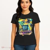 Retro 80s Eighties TRex Dinosaur Surfers Crew Women's T-Shirt thumb 4