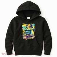 Retro 80s Eighties TRex Dinosaur Surfers Crew Kids Hoodie thumb 0