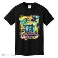 Retro 80s Eighties TRex Dinosaur Surfers Crew Kids T-Shirt thumb 0