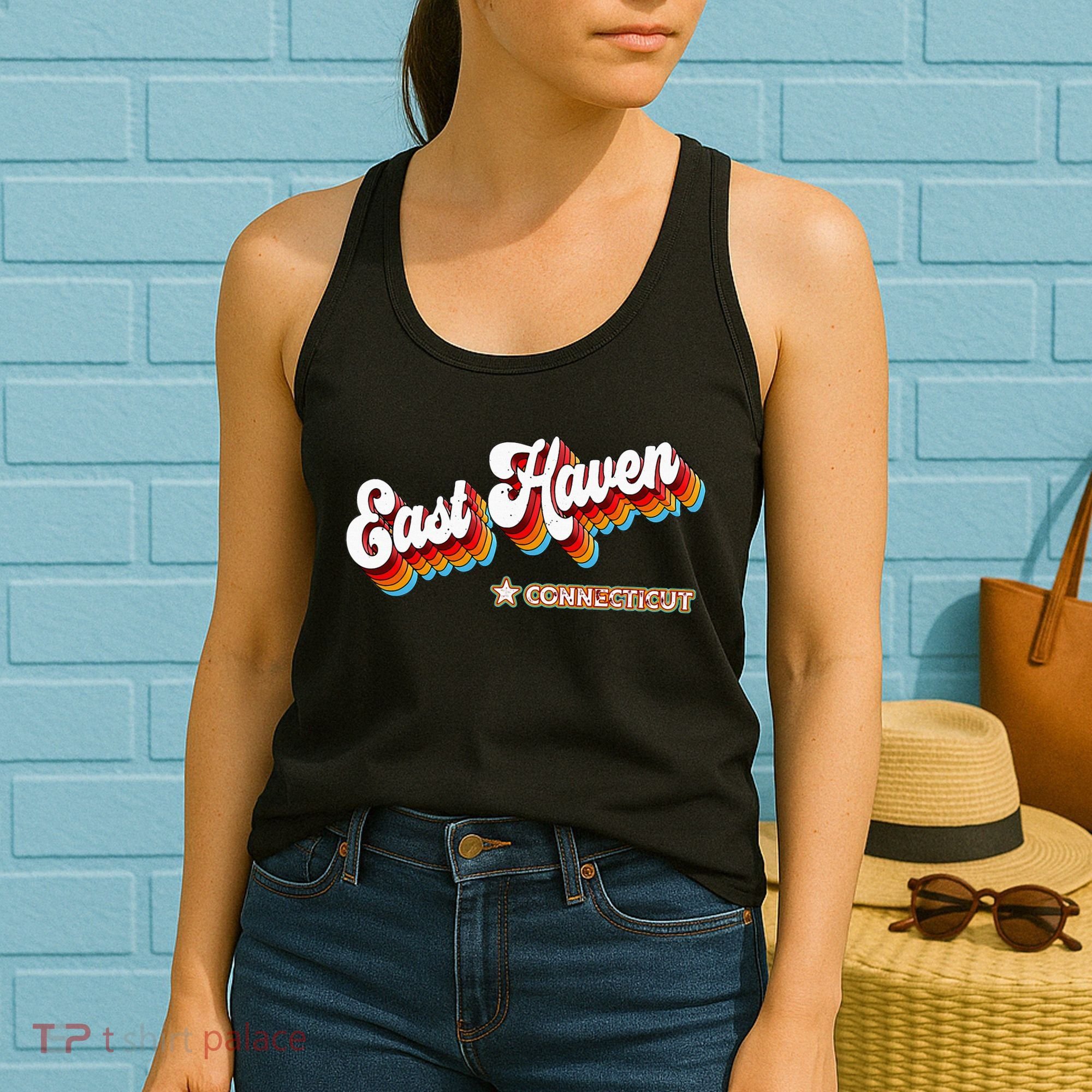 Retro 80s East Haven Connecticut Ct Women's Tank Top